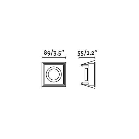 HYDE SQ White square recessed downlight