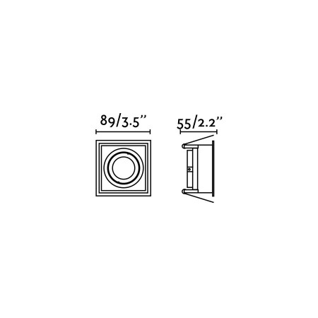 HYDE SQ White orientable square recessed downlight