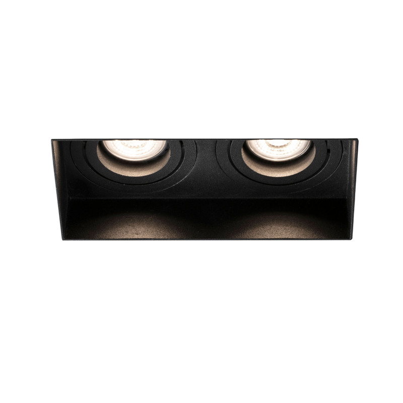 HYDE SQ 2L Black orientable square recessed downlight without frame
