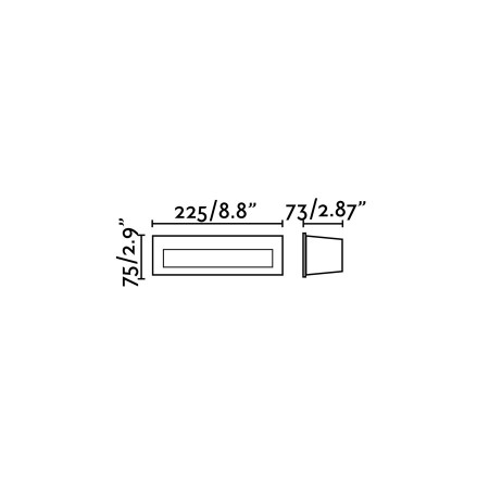 NAT Dark grey wall recessed lamp