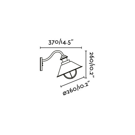 NAUTICA 310 Rust wall lamp 260diam