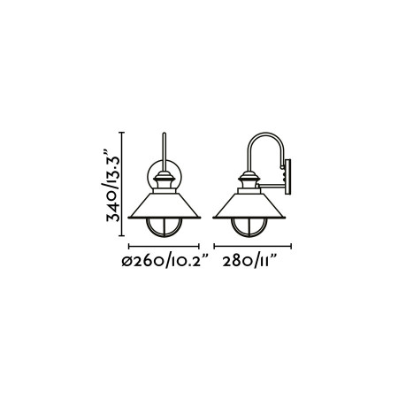 NAUTICA 280 Rust wall lamp