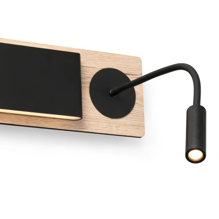 MOOD RCT Black and wood wall lamp with reader