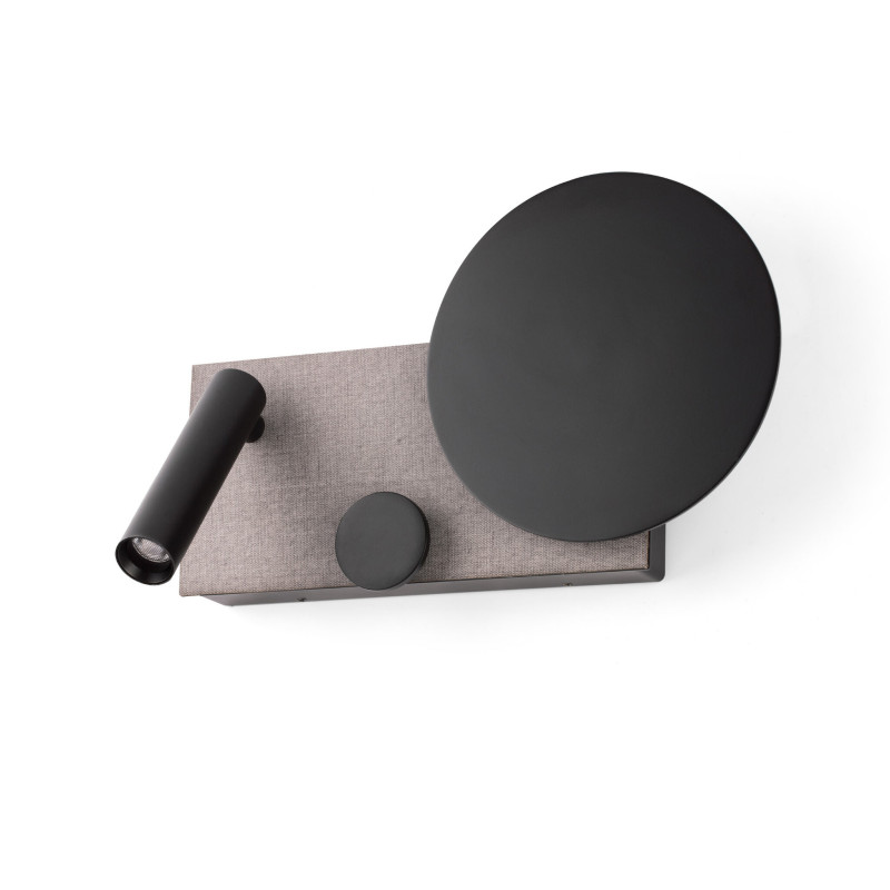 KLEE Right grey wall lamp with reader