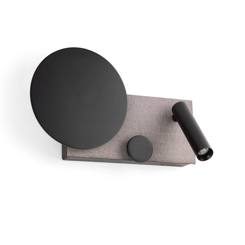 KLEE Left grey wall lamp with reader