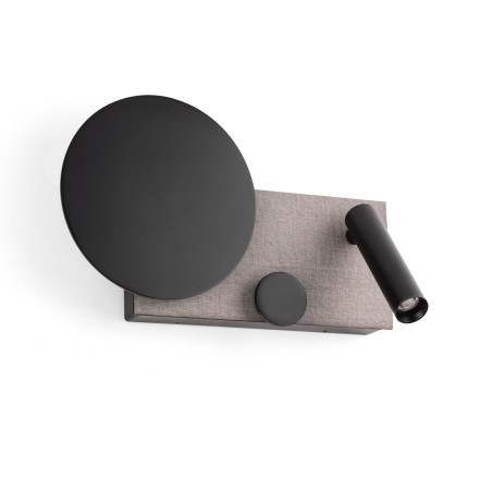 KLEE Left grey wall lamp with reader