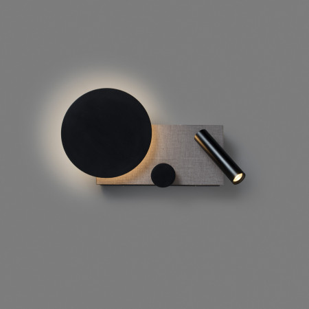 KLEE Left grey wall lamp with reader
