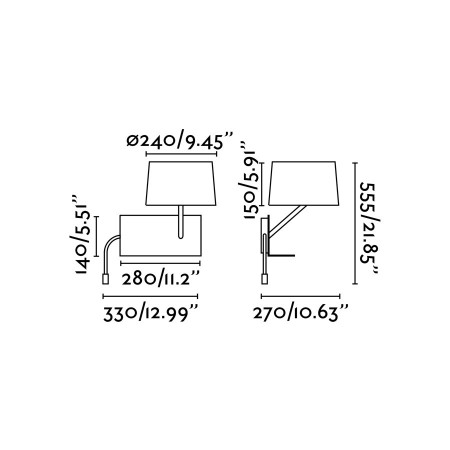 HANDY White wall lamp with LED right reader