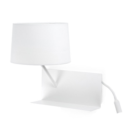 HANDY White wall lamp with LED left reader
