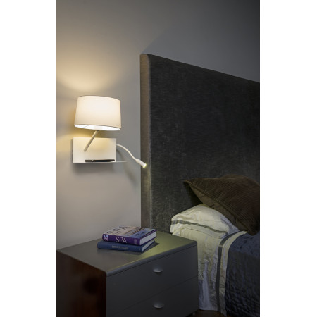 HANDY White wall lamp with LED left reader